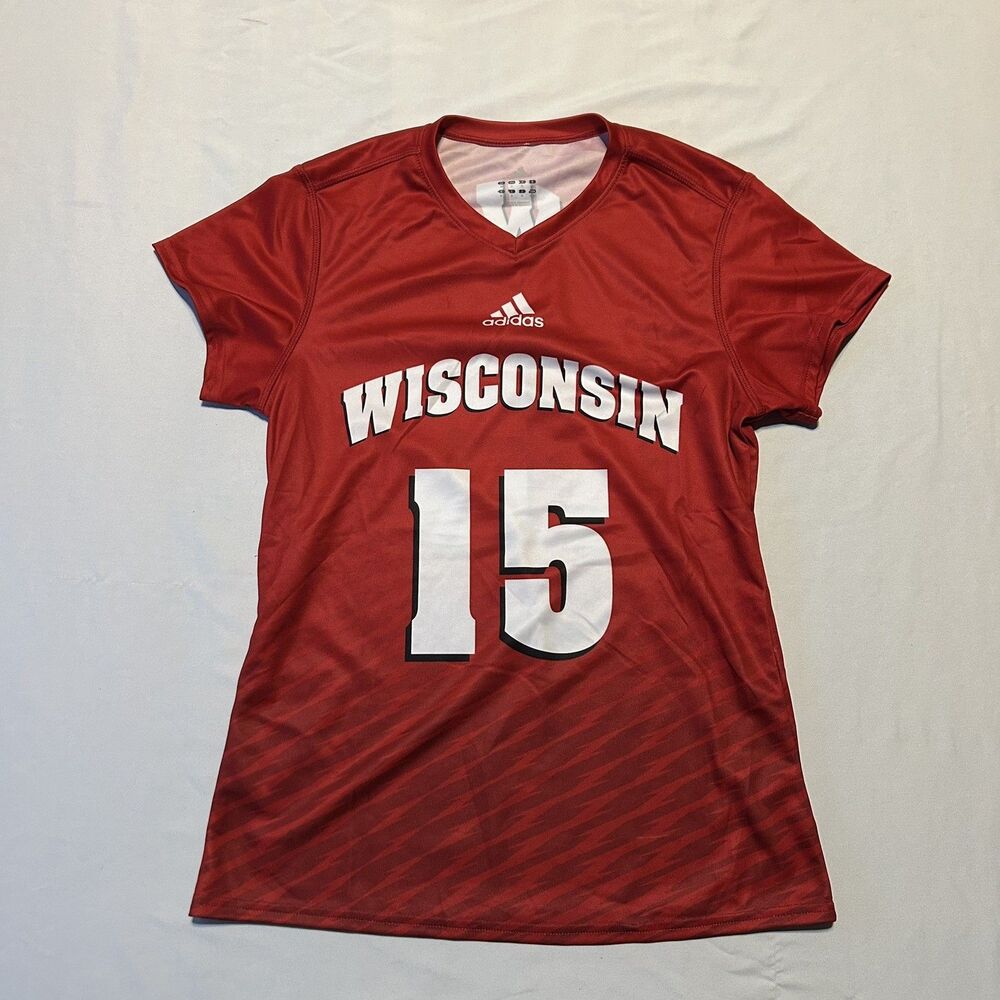 Adidas Wisconsin Badgers Women's Medium Volleyball Jersey Red